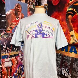 Vintage 90s The Wizard of Oz Tin Man Wicked T Shirt‎ Light Blue Sz 2XL